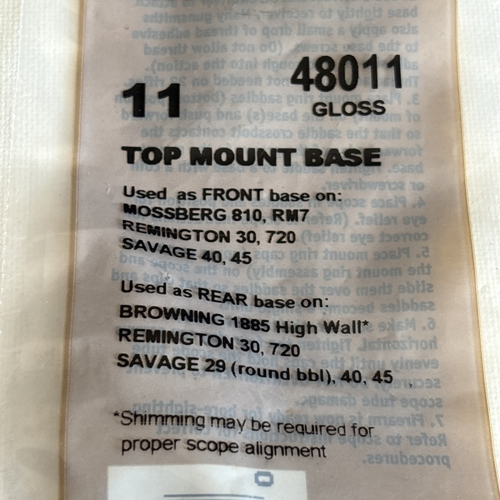 Weaver Top Mount Base #11