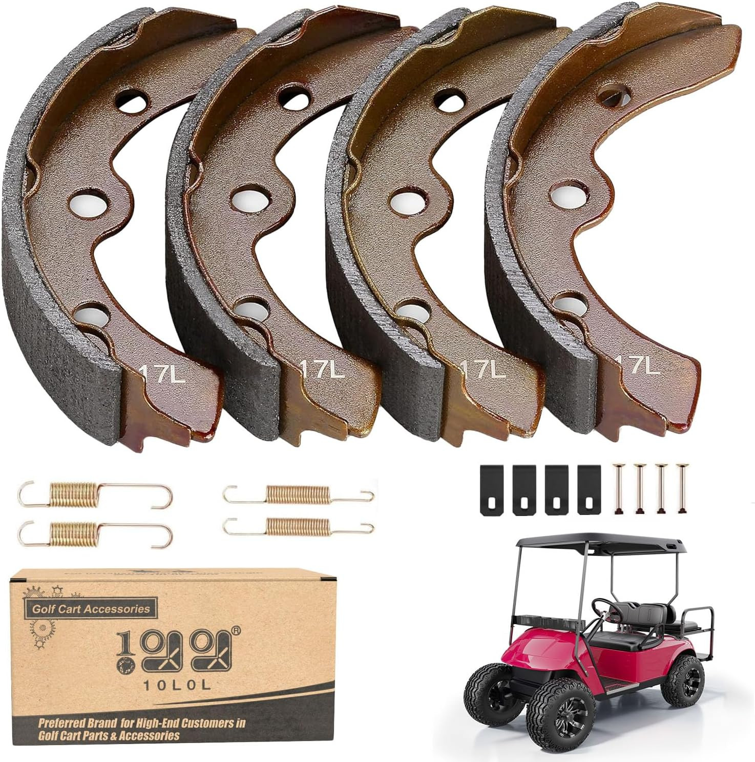 Golf Cart Brake Shoes Kit for Club Car DS & Carryall 1981-1994 OEM 101146302 101