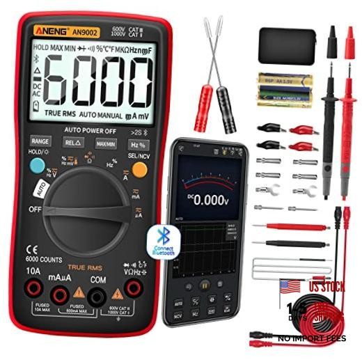 Bluetooth Multimeter Digital Tester Auto-ranging TRMS 6000 Counts Ohmmeter