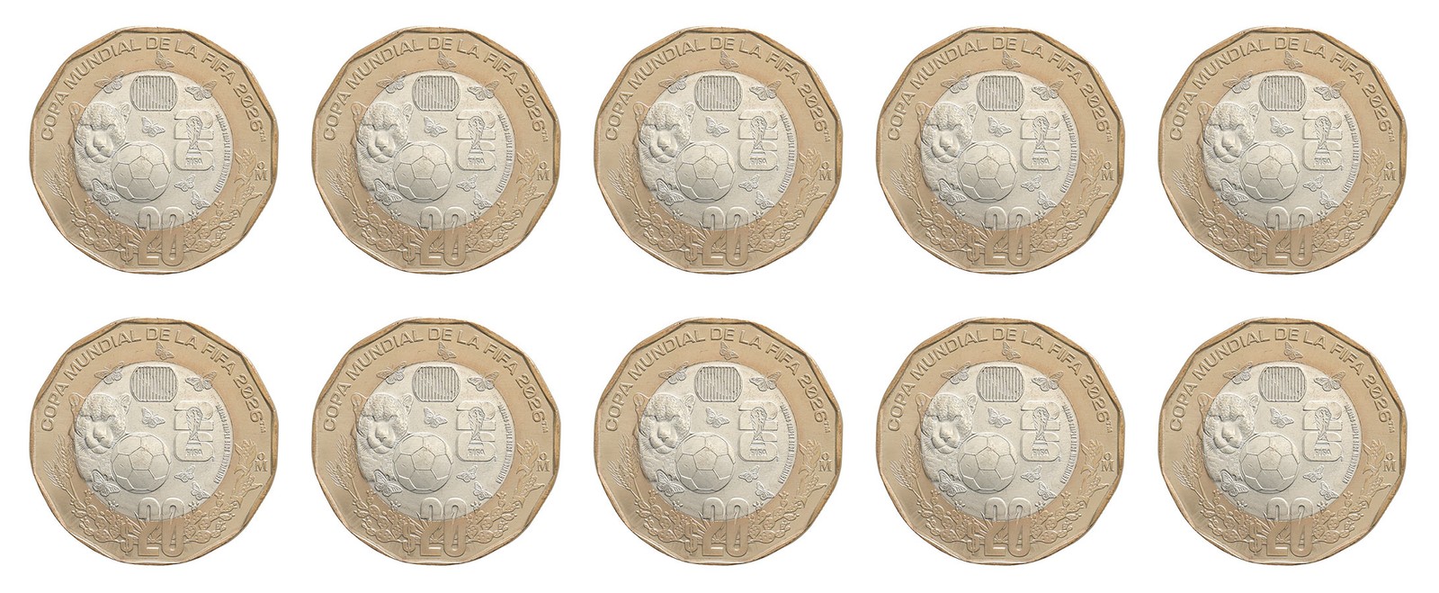 Mexico 20 Pesos, 2026, N #581110, Mint, Commemorative X 10 PCS