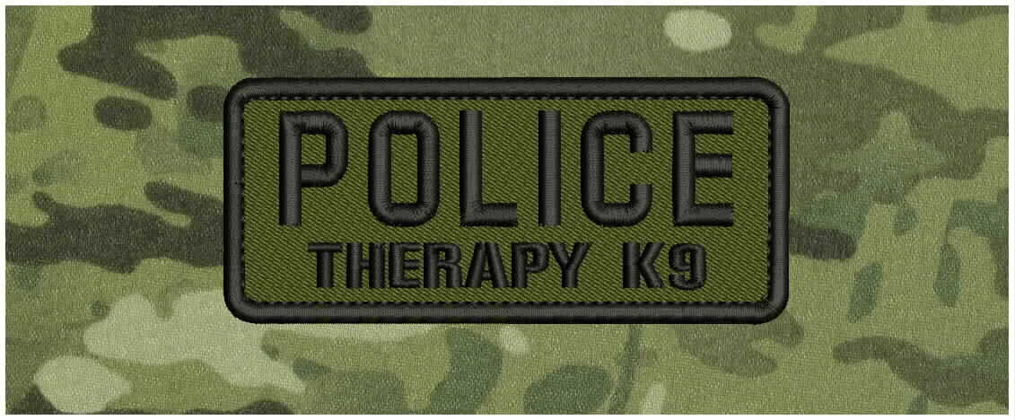 police therapy k9embroidery patches 2x5 hook on back black letters
