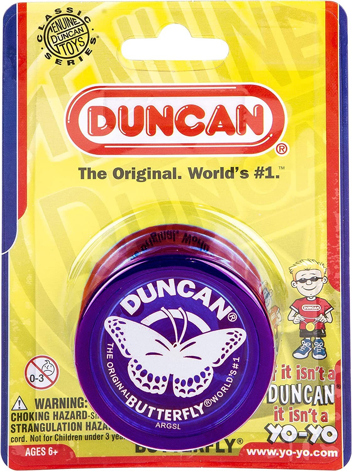 Duncan Toys Butterfly Yo-Yo, Beginner Yo-Yo with String, Steel Axle, Purple
