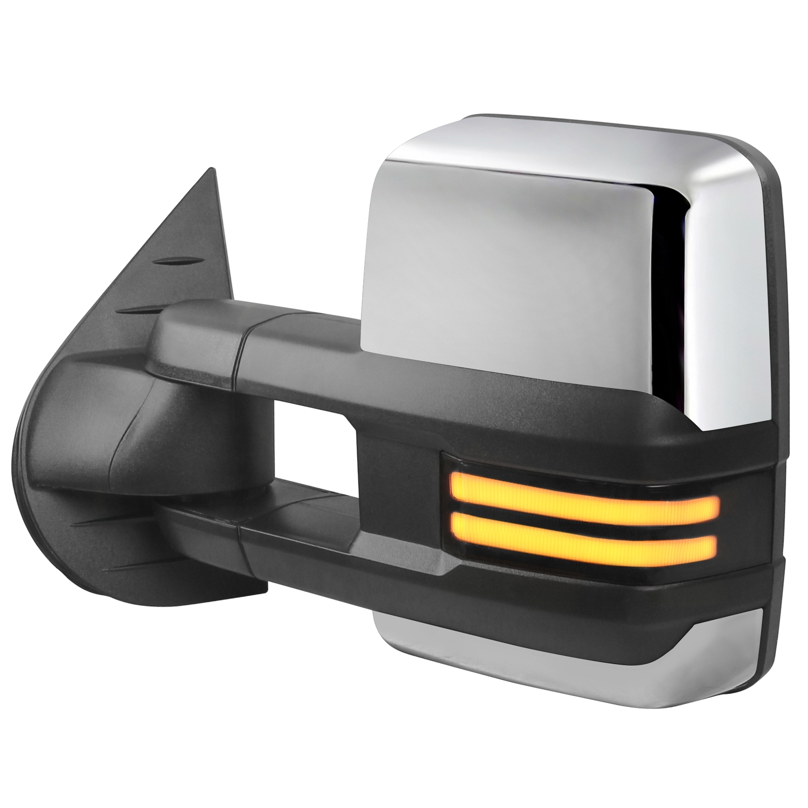 Pair Chrome Power Heated Tow Mirrors For 2007-2014 Chevy Silverado GMC Sierra
