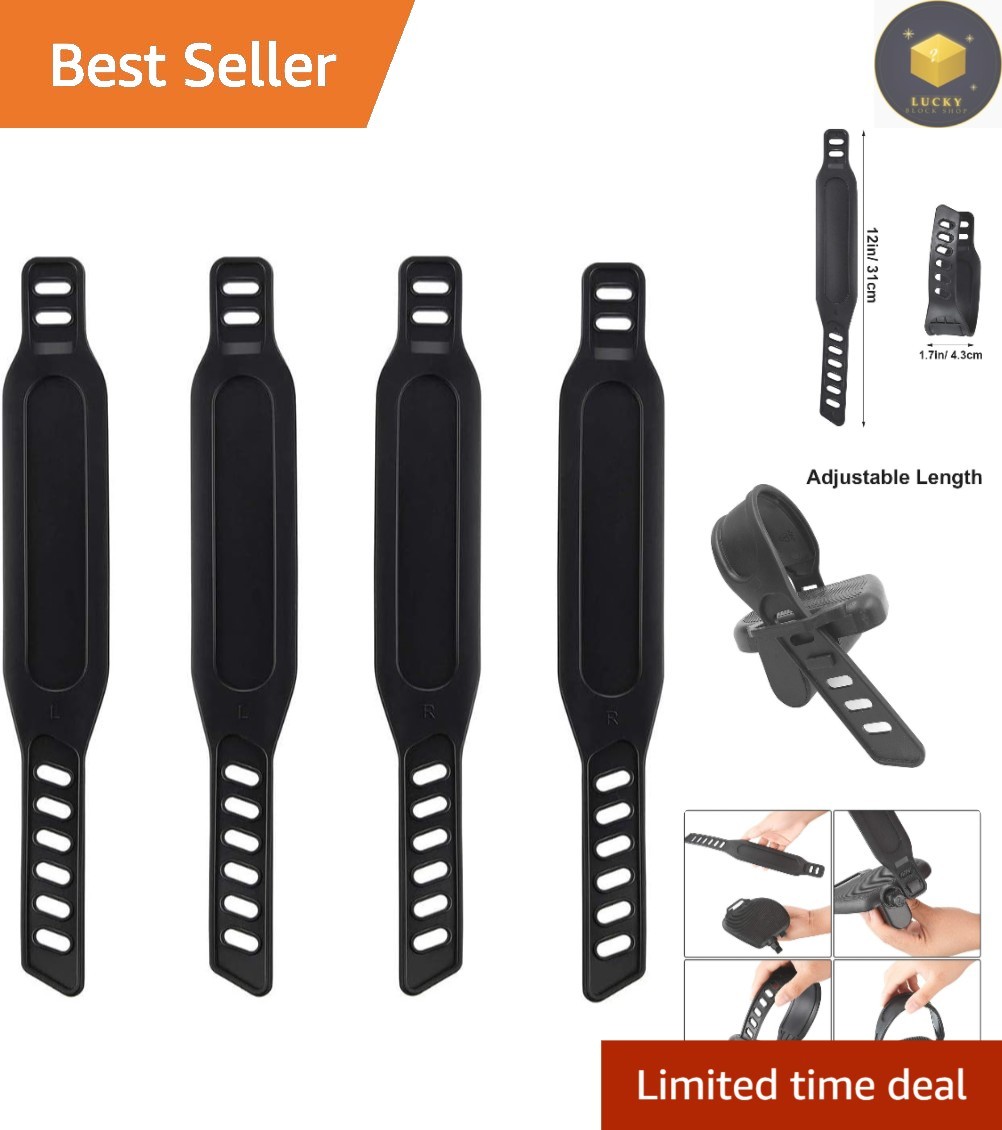 Heavy Duty Adjustable Exercise Bike Pedal Straps for Maximum Comfort - 4pcs