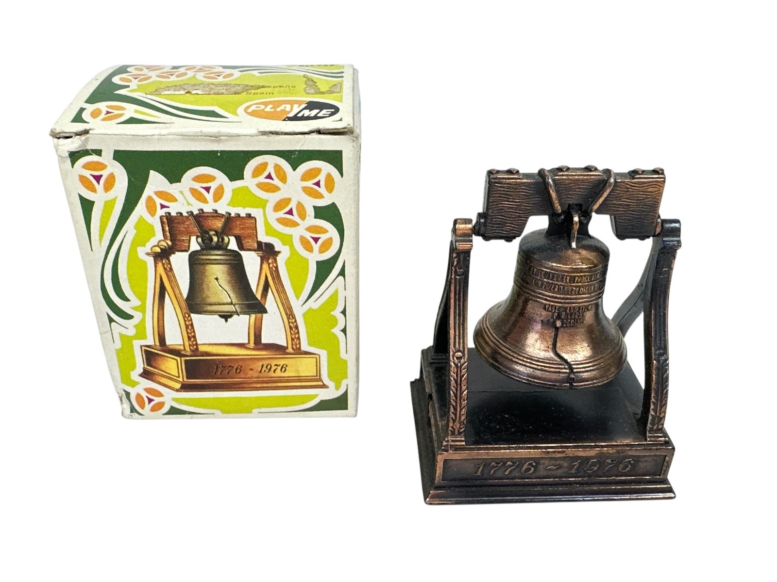 Antique Liberty Bell Bronze Metal Diecast Pencil Sharpener • Play Me #968