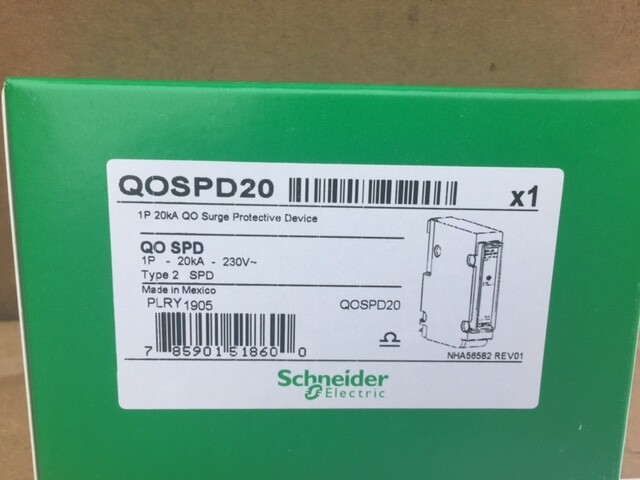 Schneider QOSPD20 Surge Protection Device Rated Discharge Current 20kA - Type 2