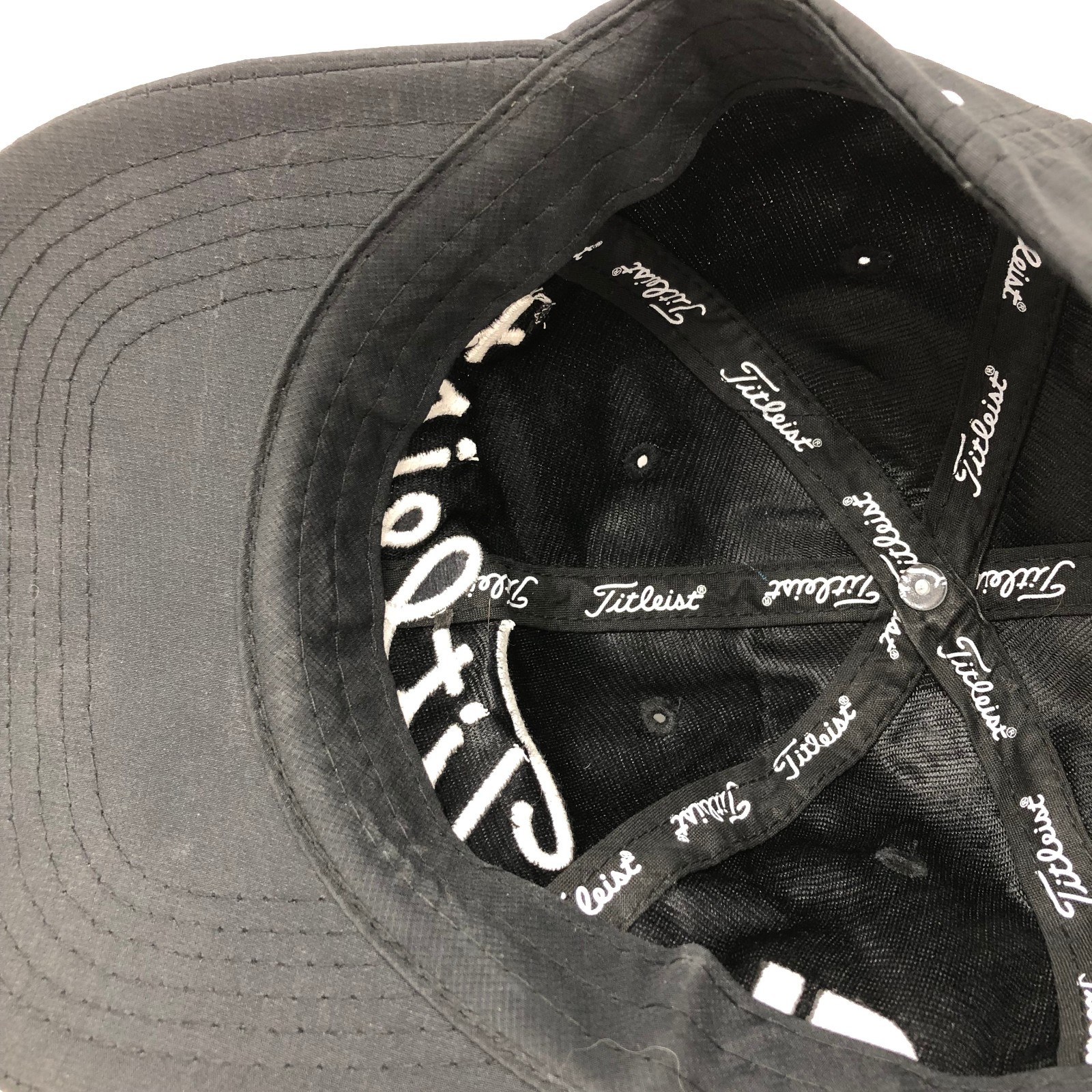 Titleist Performance Pro V1 FJ Logo Black White Adjustable Golf Hat EXCELLENT