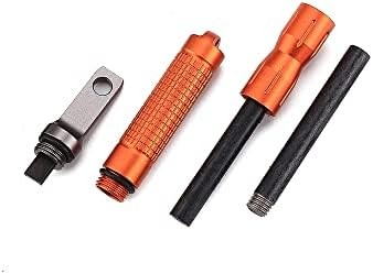 Compact Fire Starter, with Scraper Striker, DOSMAMZ 3PCS Replaceable Threaded Fe