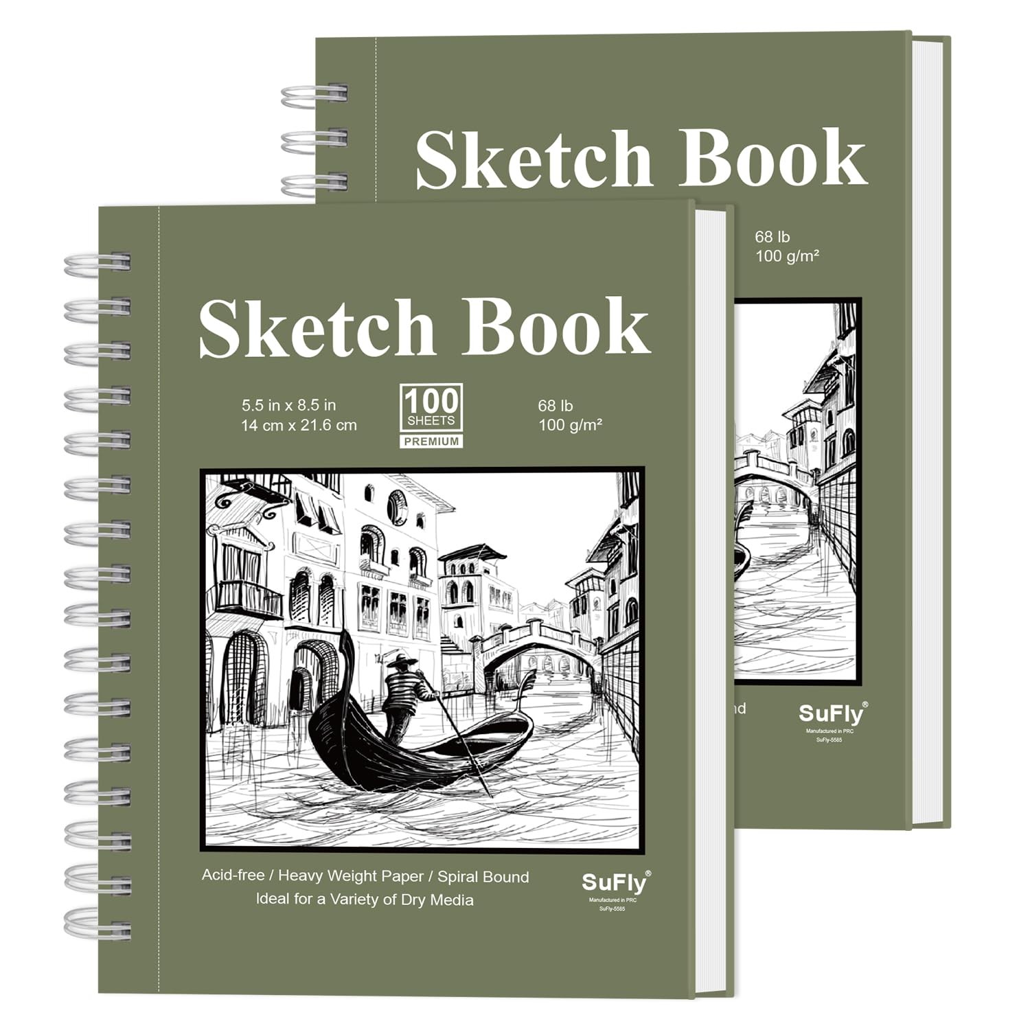 Small Sketch Book 5.5"x8.5", 2-Pack Mini Sketchbook, Spiral Bound Sketchbook ...