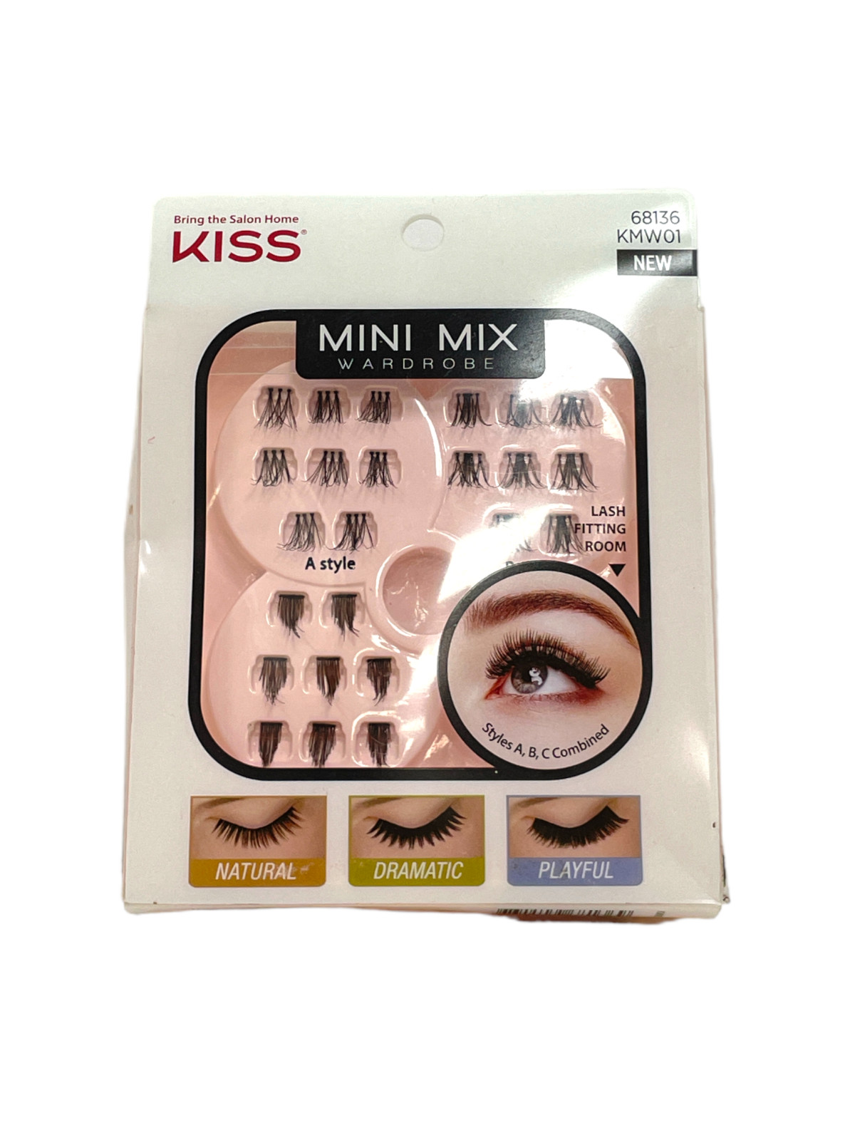 KISS MINI MIX WARDROBE FALSE EYELASHES  24 LASHES 68136 KMW01