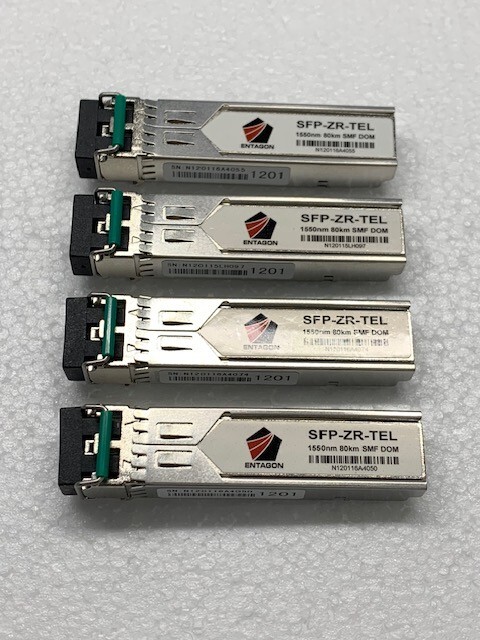 Entagon SFP-ZR-TEL 1550nm 80km SMF DOM SFP Lot of 4