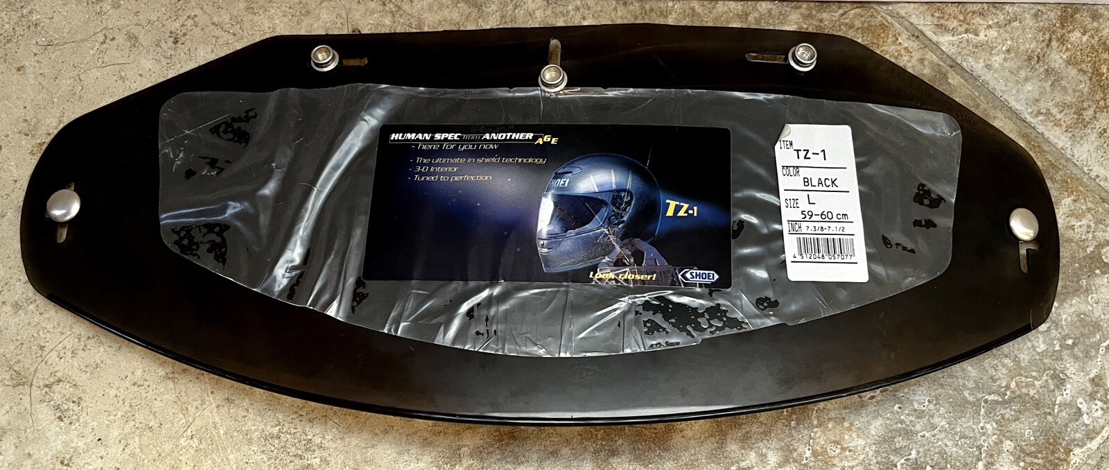 New Shoei T-Z1 Black Face Shield Visor Black Large 59-60cm