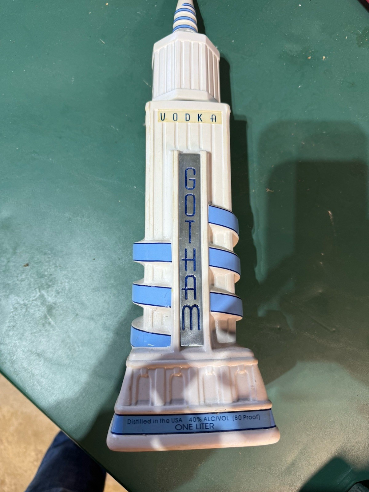 Gotham  Distilled Vodka  Porcelain Skyscraper Bottle  Empty  by Ceramarte 16"