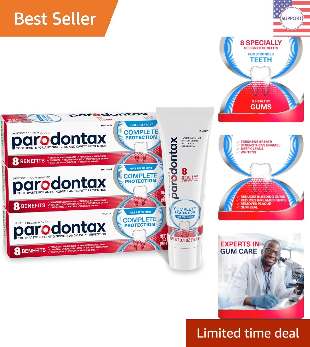 Complete Protection Toothpaste - 3x3.4 oz Antigingivitis Formula for Oral Health