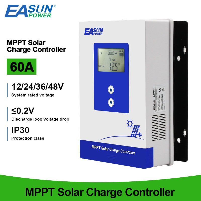 Easun 60A MPPT Solar Panel Charge Controller 12V/24V/36V/48V Battery Regulato US