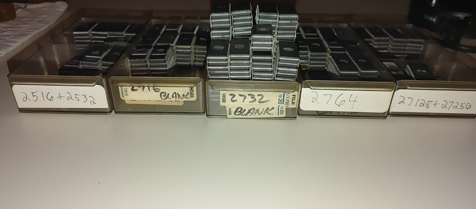 5 used 2764 EPROM's erased and blank checked