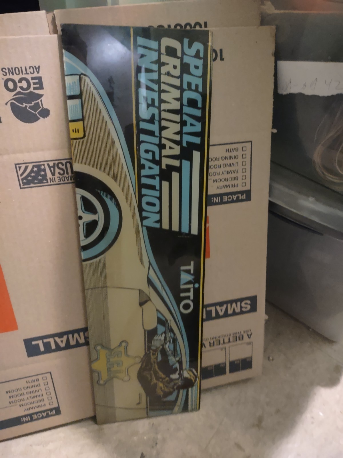 taito sci arcade special criminal investigation glass marquee #10