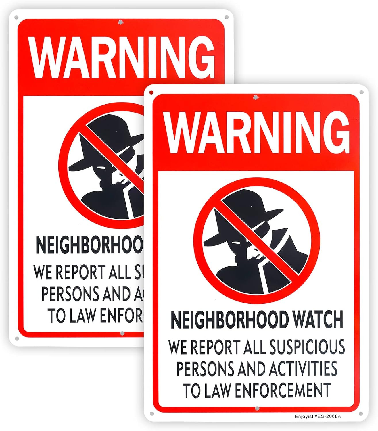 2-Pack Neighborhood Watch Sign，12"X 8" .04" Aluminum Reflective Sign Rust Free A
