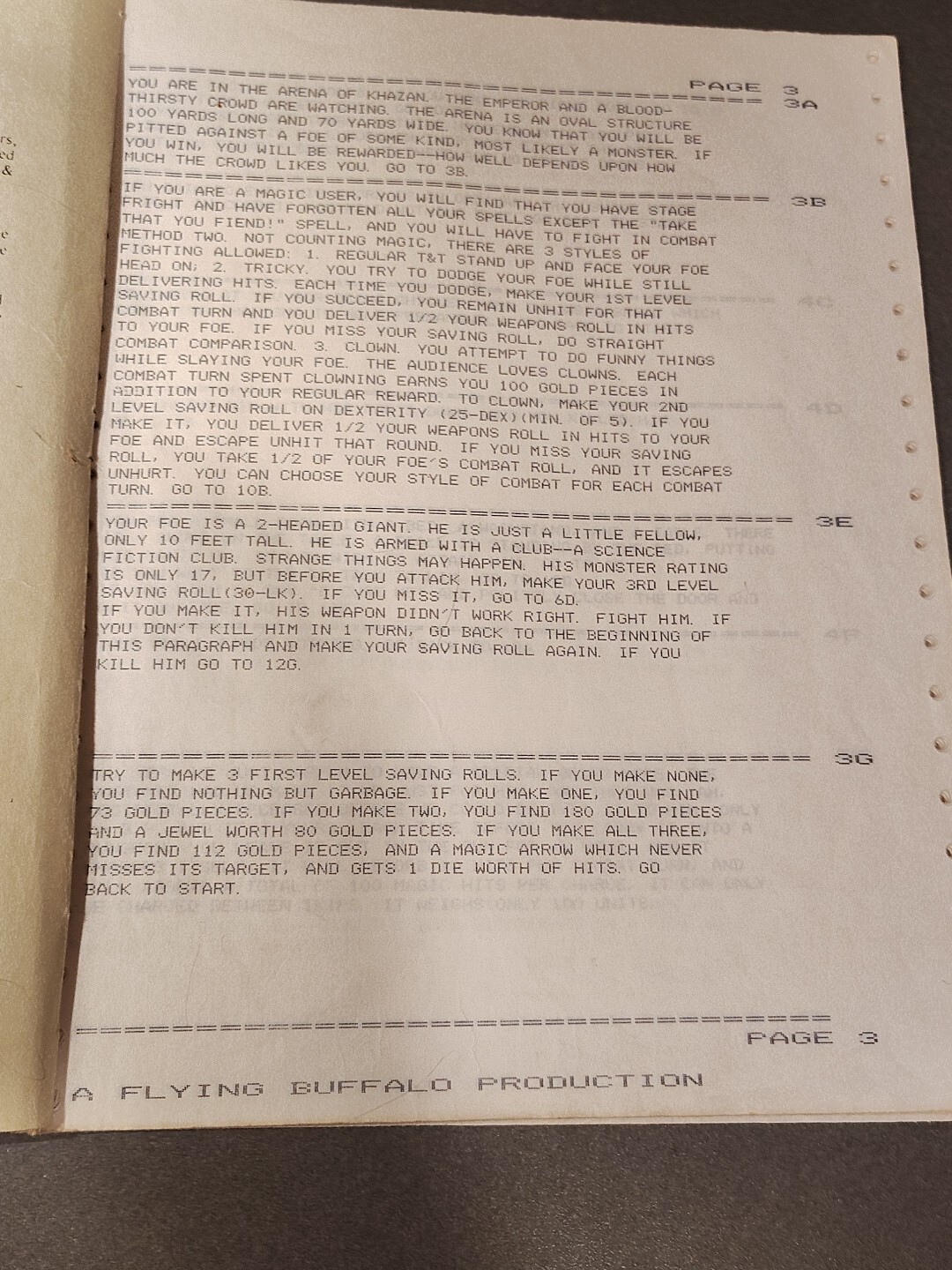 A Computer Generated Solitaire Dungeon 1977 City Of Terrors