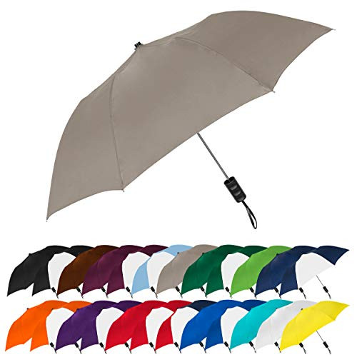 Spectrum Popular Style 15" Automatic Open Umbrella Light Weight Travel (Gray)