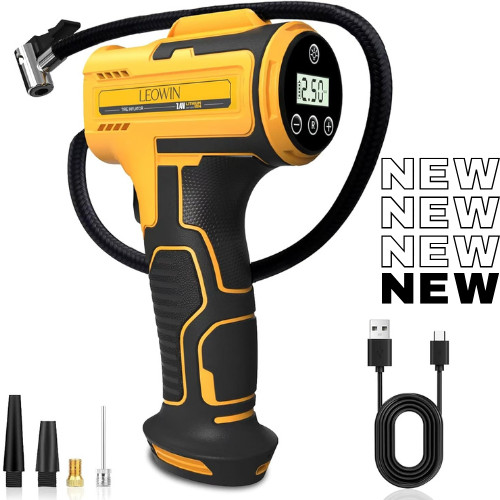 Tire Inflator Portable Air Compressor, Cordless Handheld Air Pump with Digital T