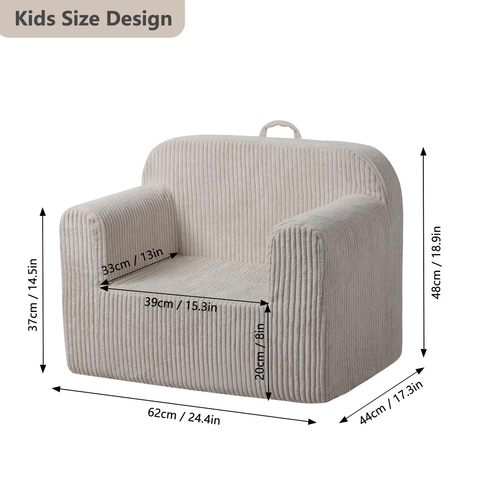 Foam Kids Sofa Chair, Comfy Toddler Couch,Soft Toddler Armchair for Boys and ...