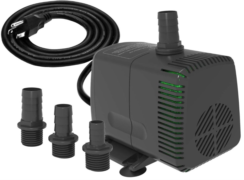 Bomba Sumergible 880 GPH (3500 L/H, 60 W) Ultrasilenciosa con Protección contra