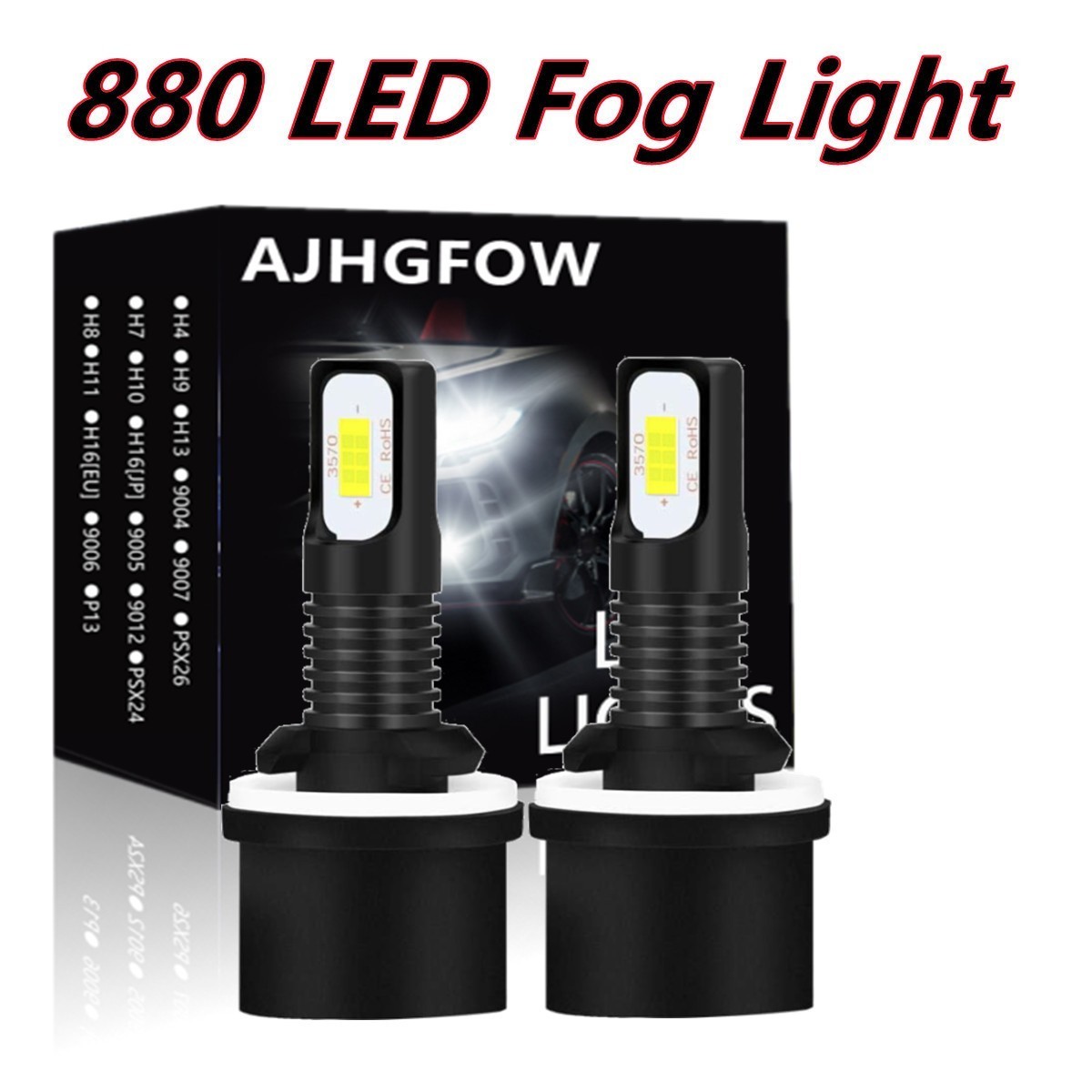 For Chevy Camaro 1990-1997 LED Fog/Driving 2pcs Bulb 880 Fog light white