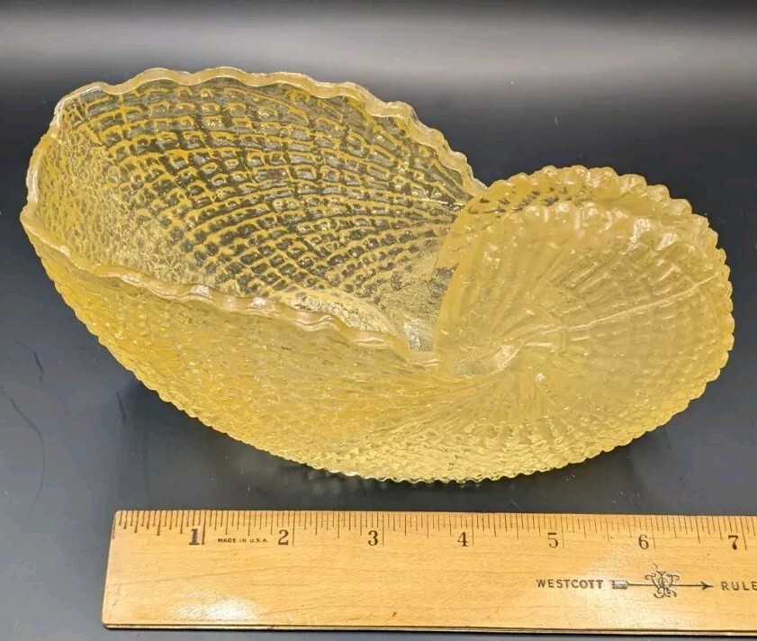 Nautilus Planter, Yellow Textured Lucite