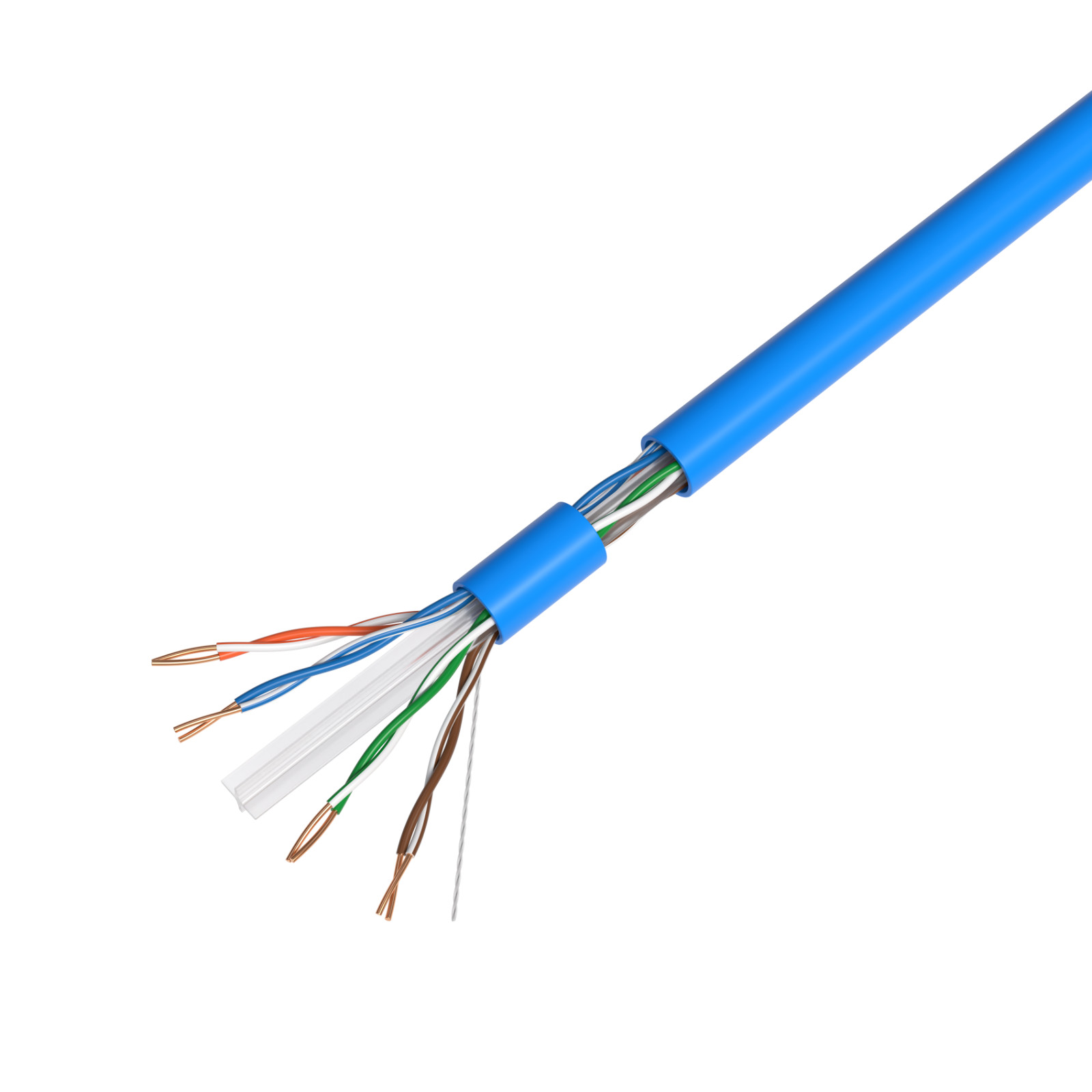 CAT6 Ethernet Cable 1000FT 23AWG CCA Network Solid Bulk Wire, Pull Box, Blue