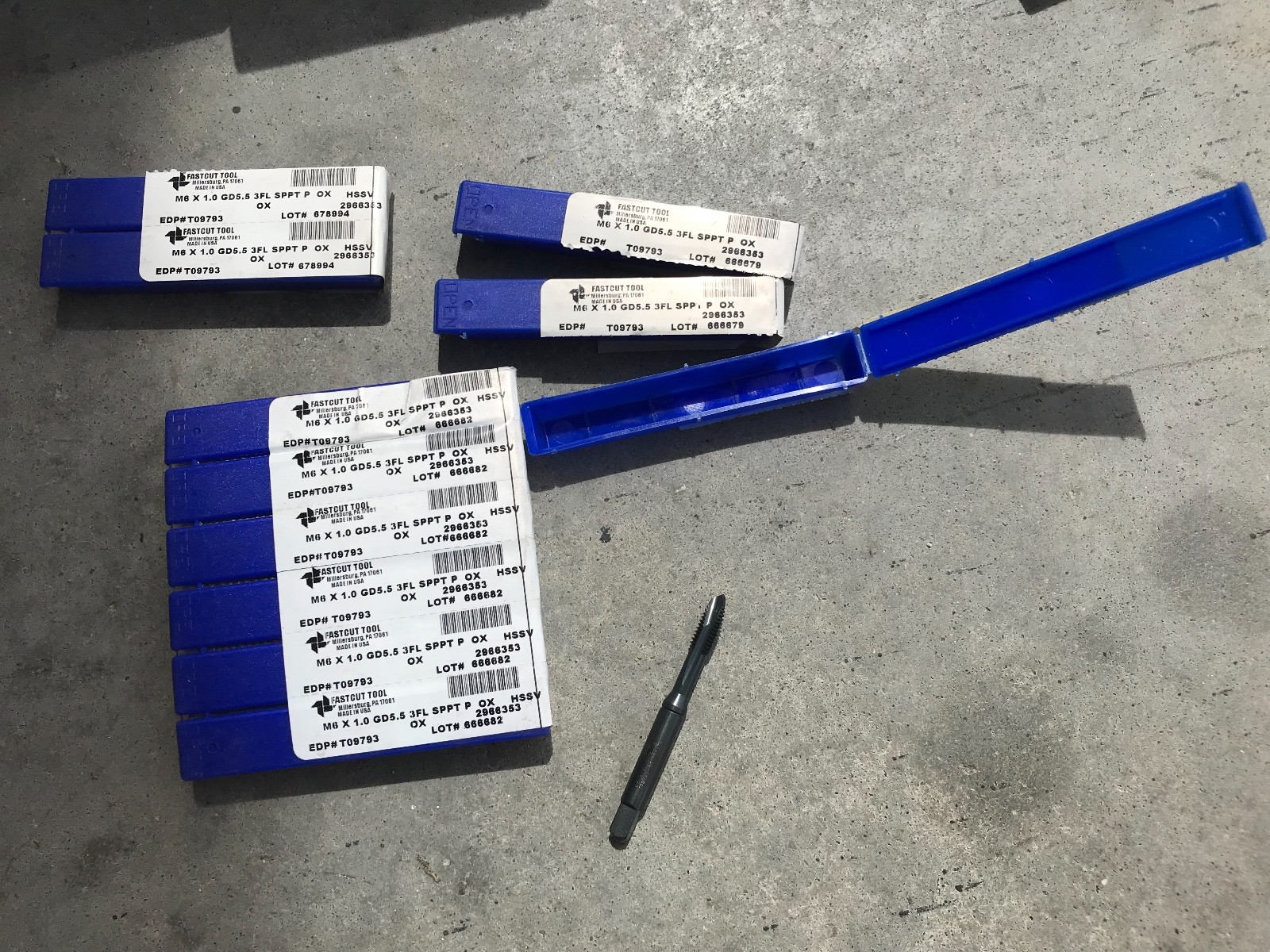6x Fastcut Tool M6 x 1.0 GD5.5 3 Flute SPPT HSSV Taps T09793 Metric, BRAND NEW