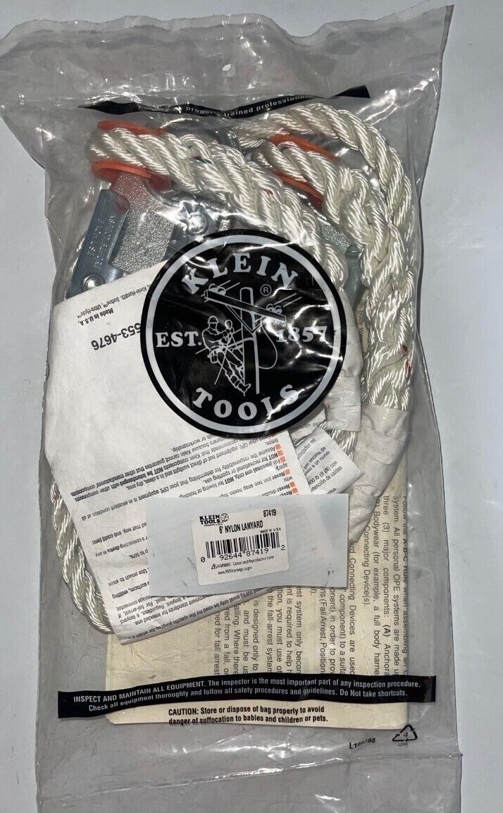 KLEIN TOOLS 6' NYLON LANYARD 87419 BRAND NEW FREE SHIPP!!!