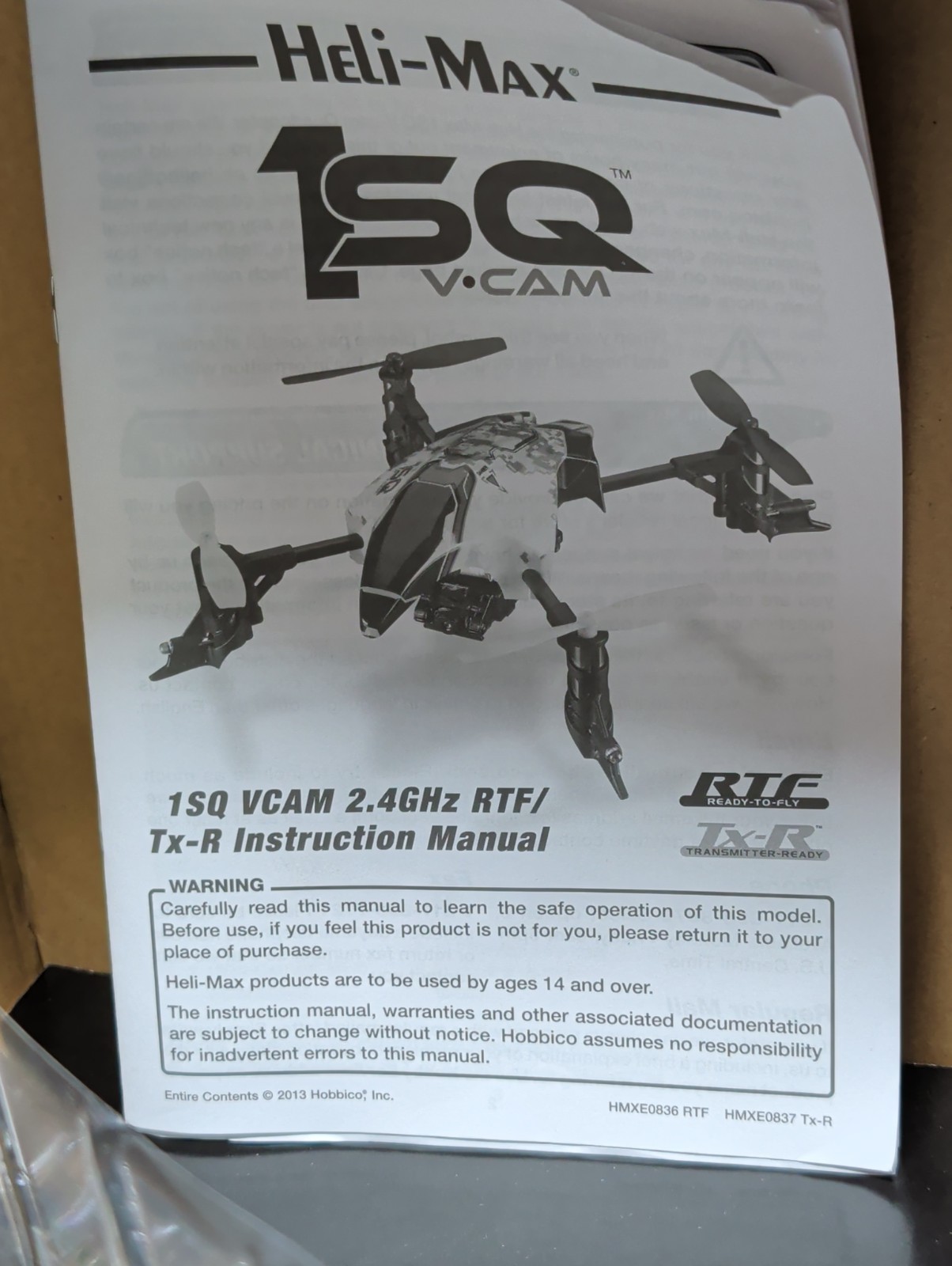 HELI-MAX 1SQ V-CAM TRANSMITTER READY QUADCOPTER OPEN BOX