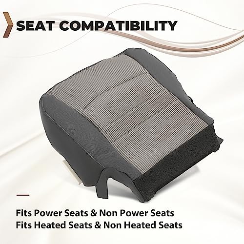 ECOTRIC Driver Side Bottom Cloth Seat Cover Compatible with 2009-2012 Dodge
