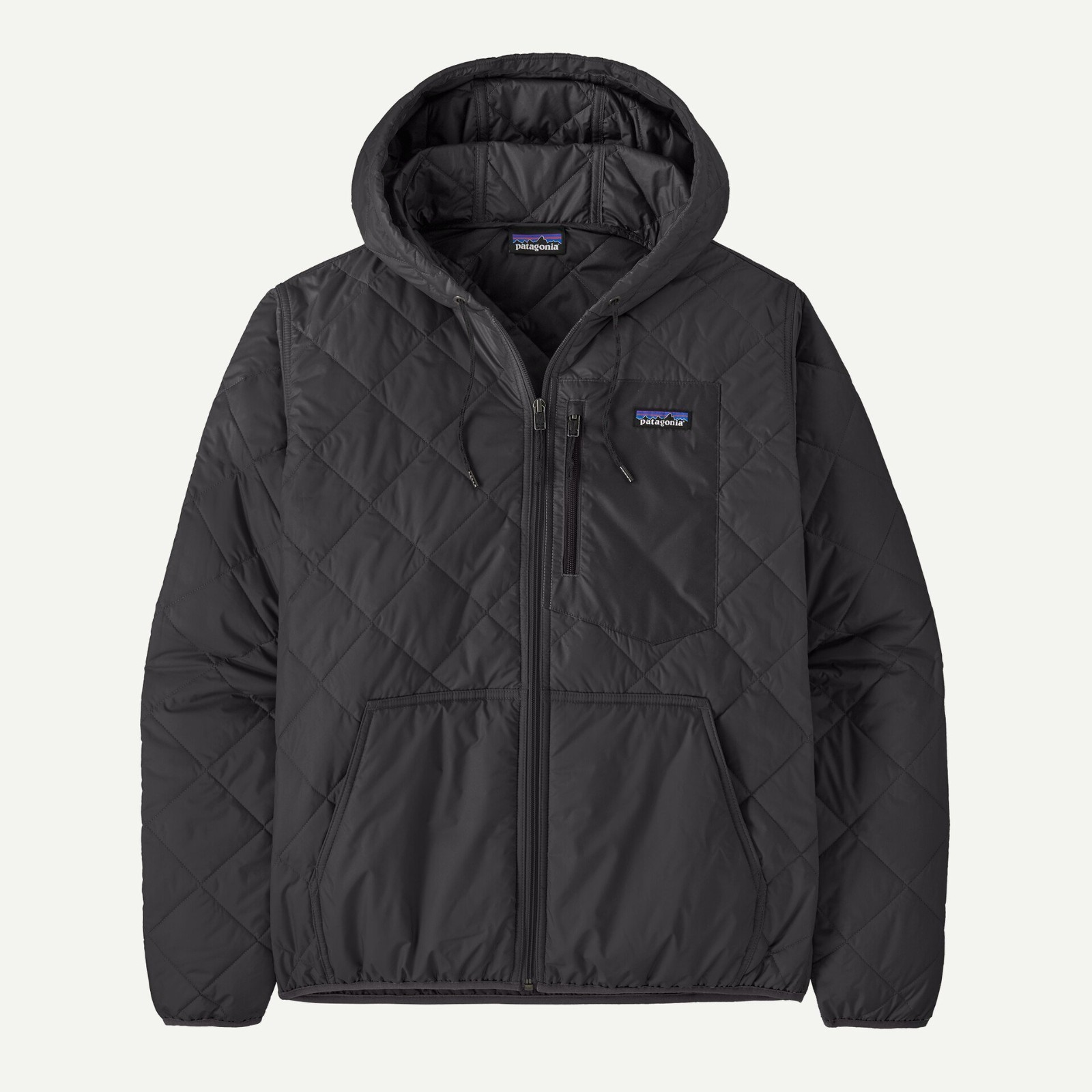 Patagonia Men's Diamond Quilted Bomber Hoody Black Size US, Free Shipping