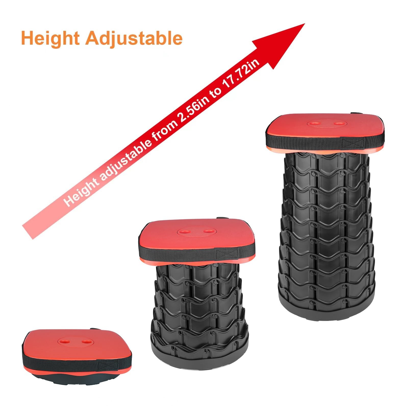 Boreeman Upgraded Collapsible Stool, Square Portable Stool, Lightweight Yet M...