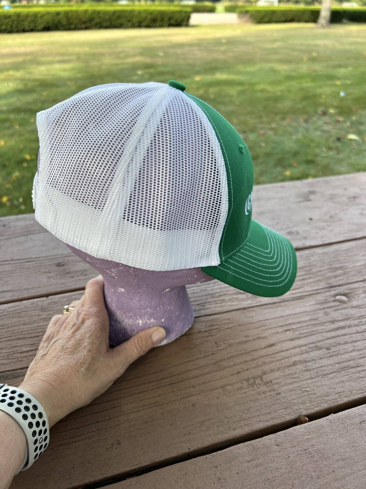 Richardson Trucker Hat112: Green Front/Bill White Mesh back. Callison’s EST 1903