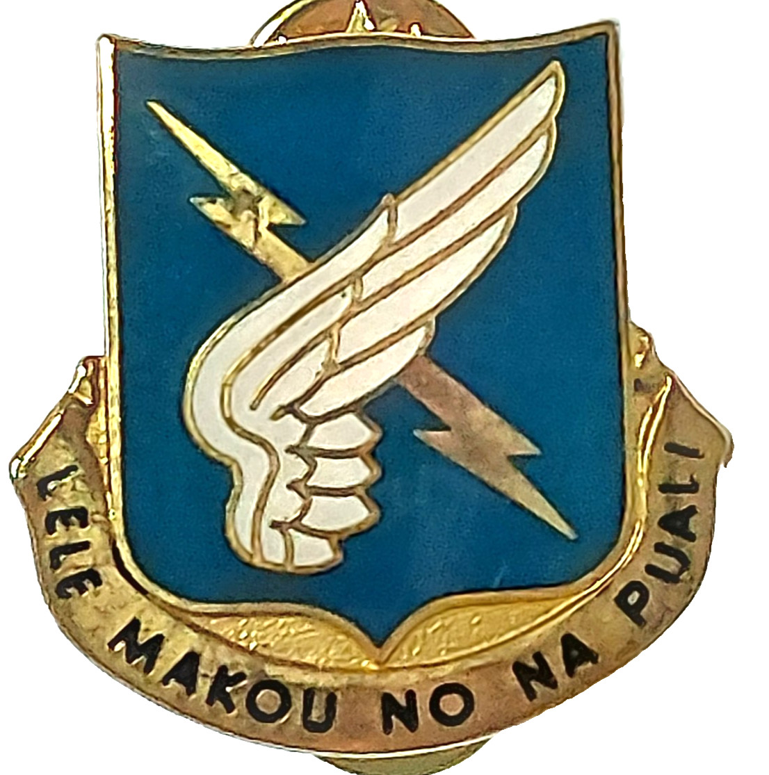 Army DUI Crest "25th Aviation Regiment" "Lele Makou No Na Puali" Lapel Pin