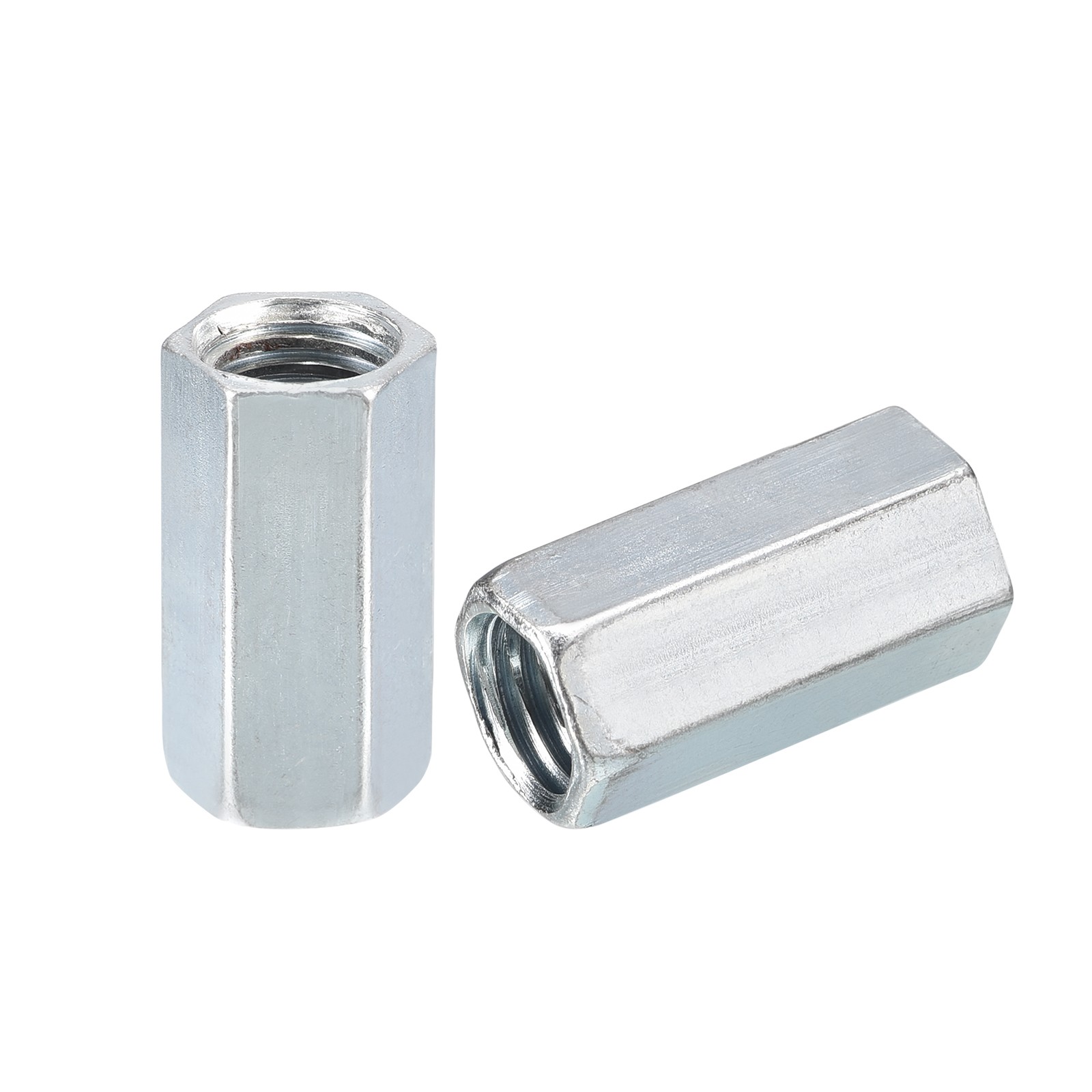 3pcs M12x19x30mm Coupling Nut, Galvanized Carbon Steel Hex Threaded Rod Coupler