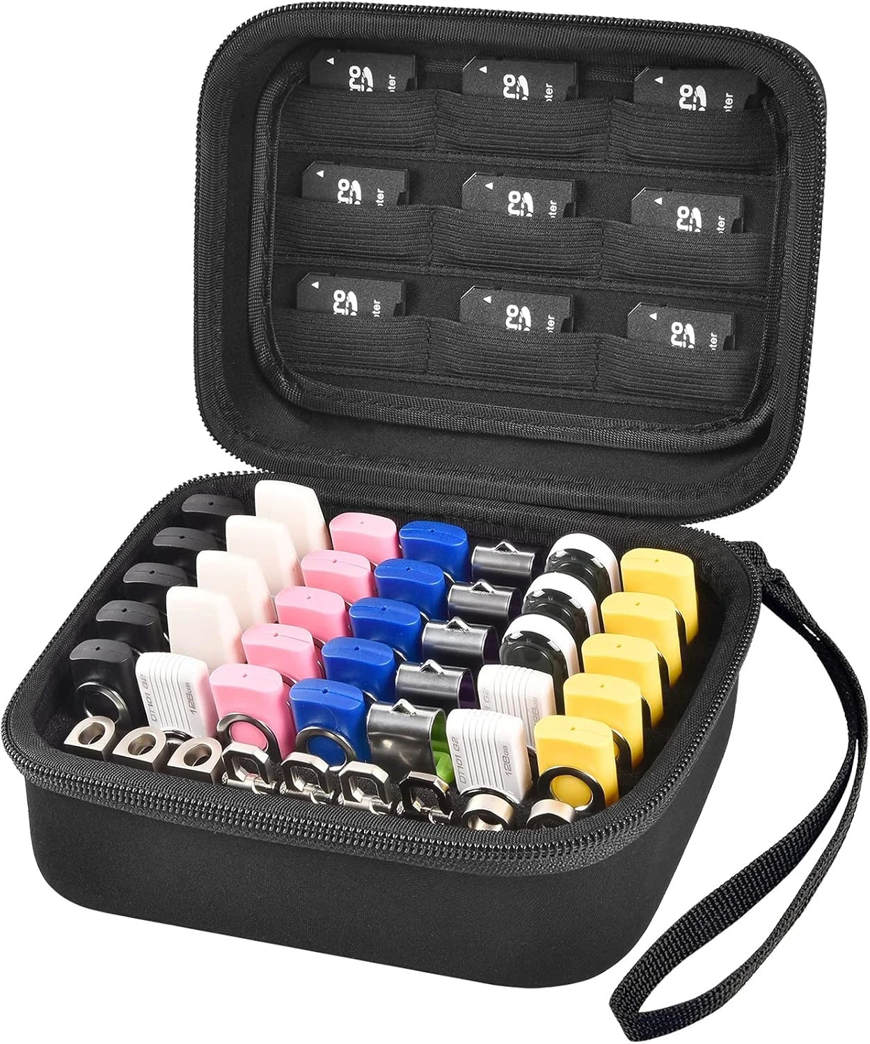 USB Flash Drive Case, Thumb Drive, Memory Card SD SDXC SDHC Card Holder Organize