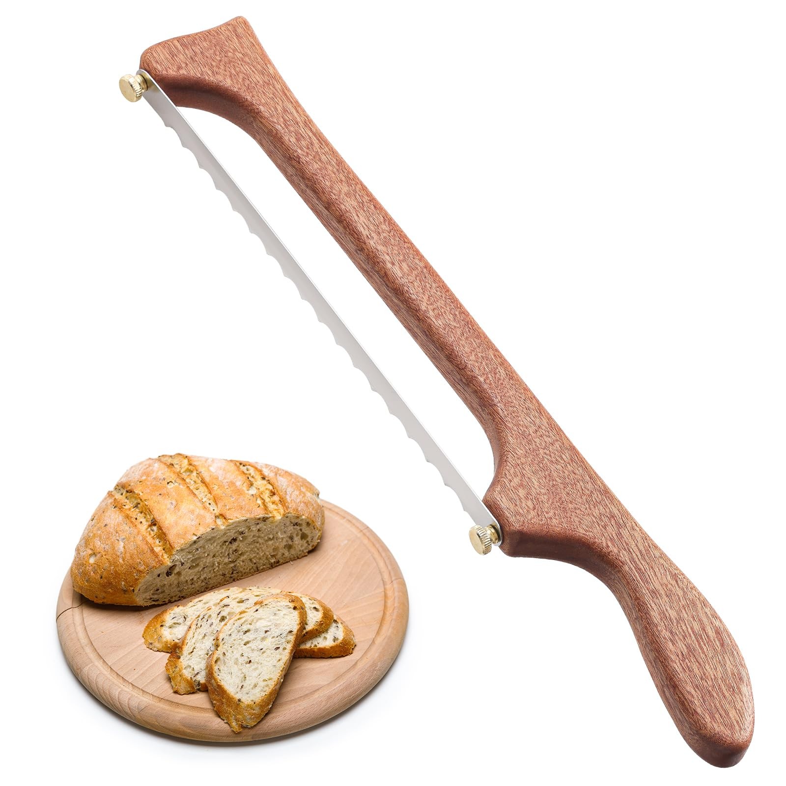 Zerymhan Bread Knife for Homemade Bread,Wooden Sourdough Bread for Slicing,Bo...