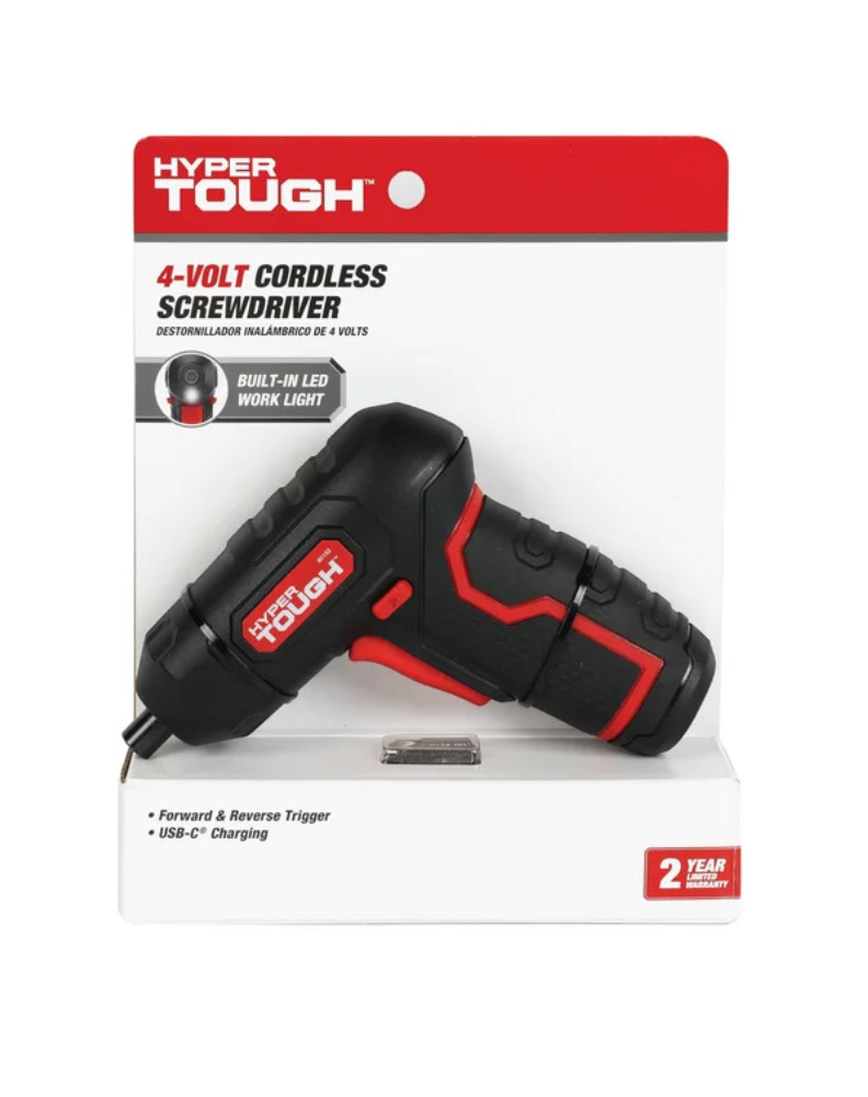 Hyper Tough 4-Volt Max Lithium-Ion Angle Grip Screwdriver with Charger