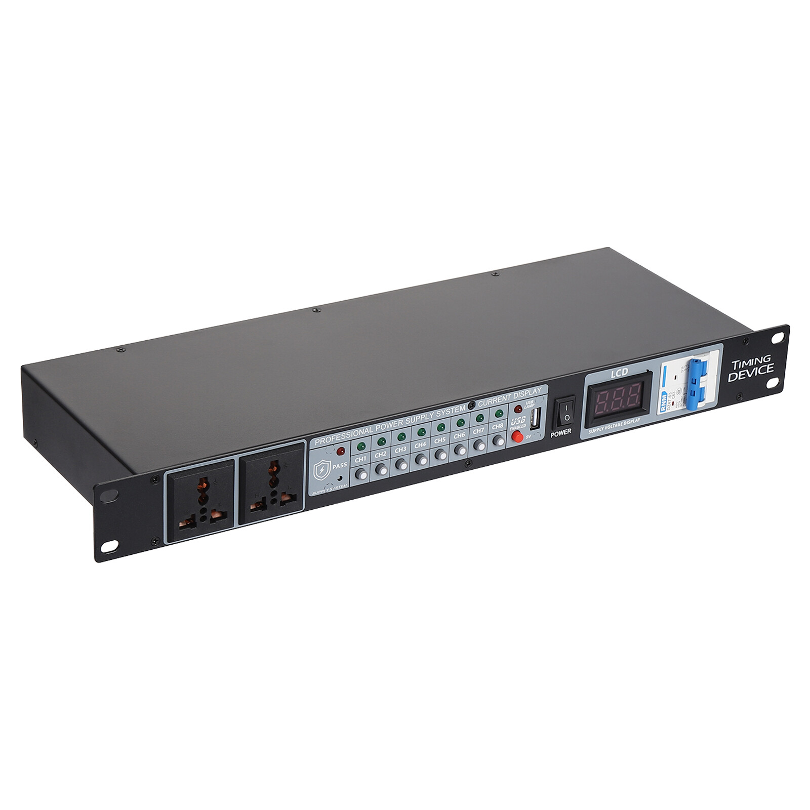 Professional Audio Power Conditioner Digital Voltmeter USB Surge Protector 2000W