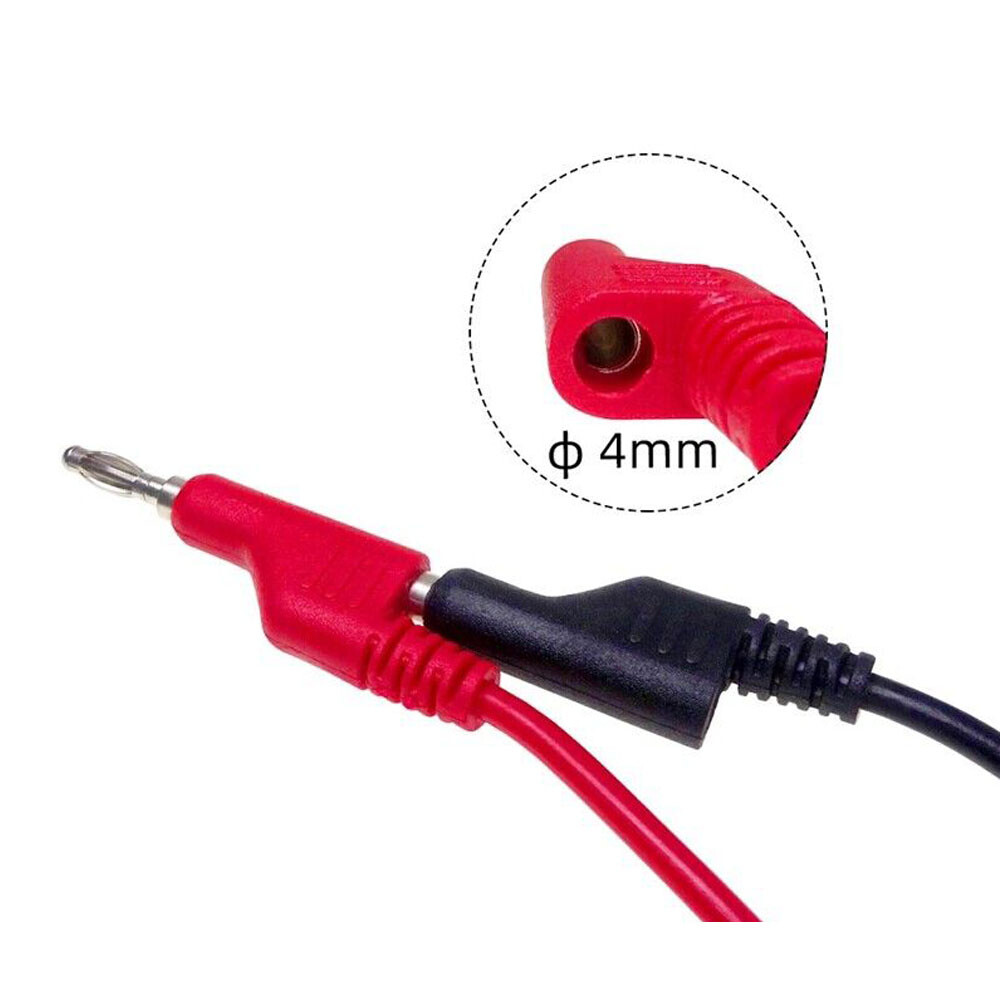 5PC 4mm Stackable Banana Plug To Test Hook Clip Test Leads Mini Grabber Cable