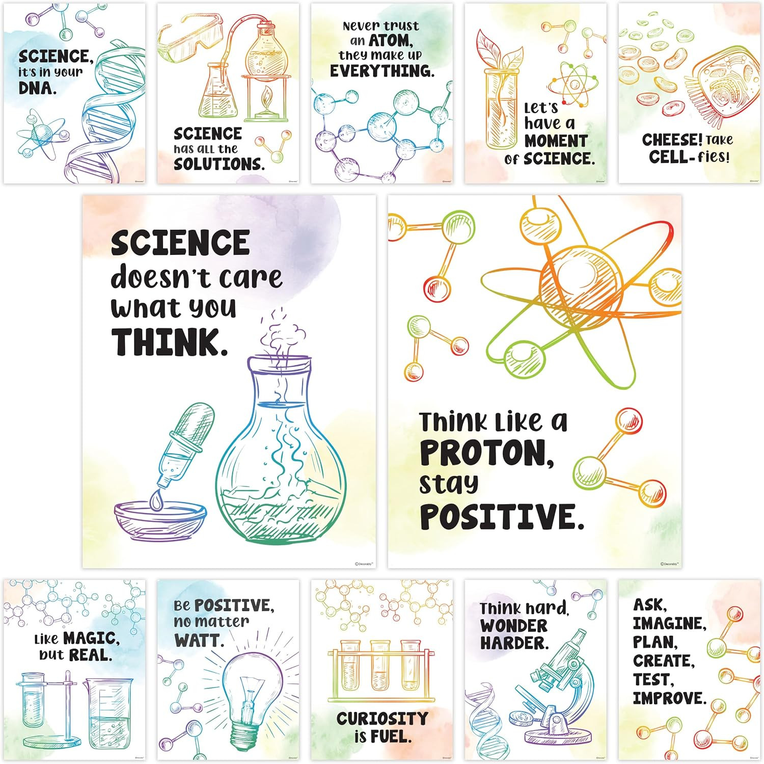 12 Science Apparatus Chemistry Posters for Classroom, 11X14In Educational, Matte
