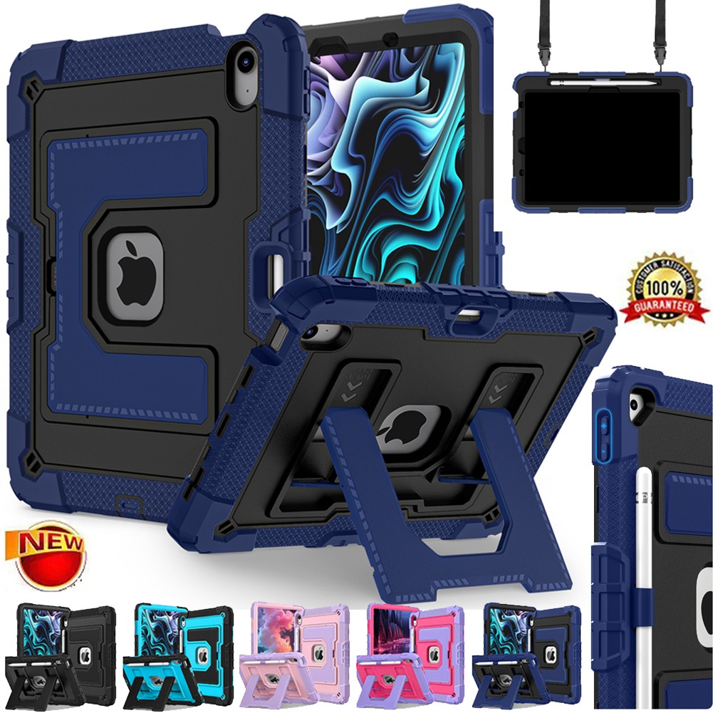 For iPad 7th 8th 9th 10th 11th Gen W/Shoulder Strap Shockproof Case Stand Cover