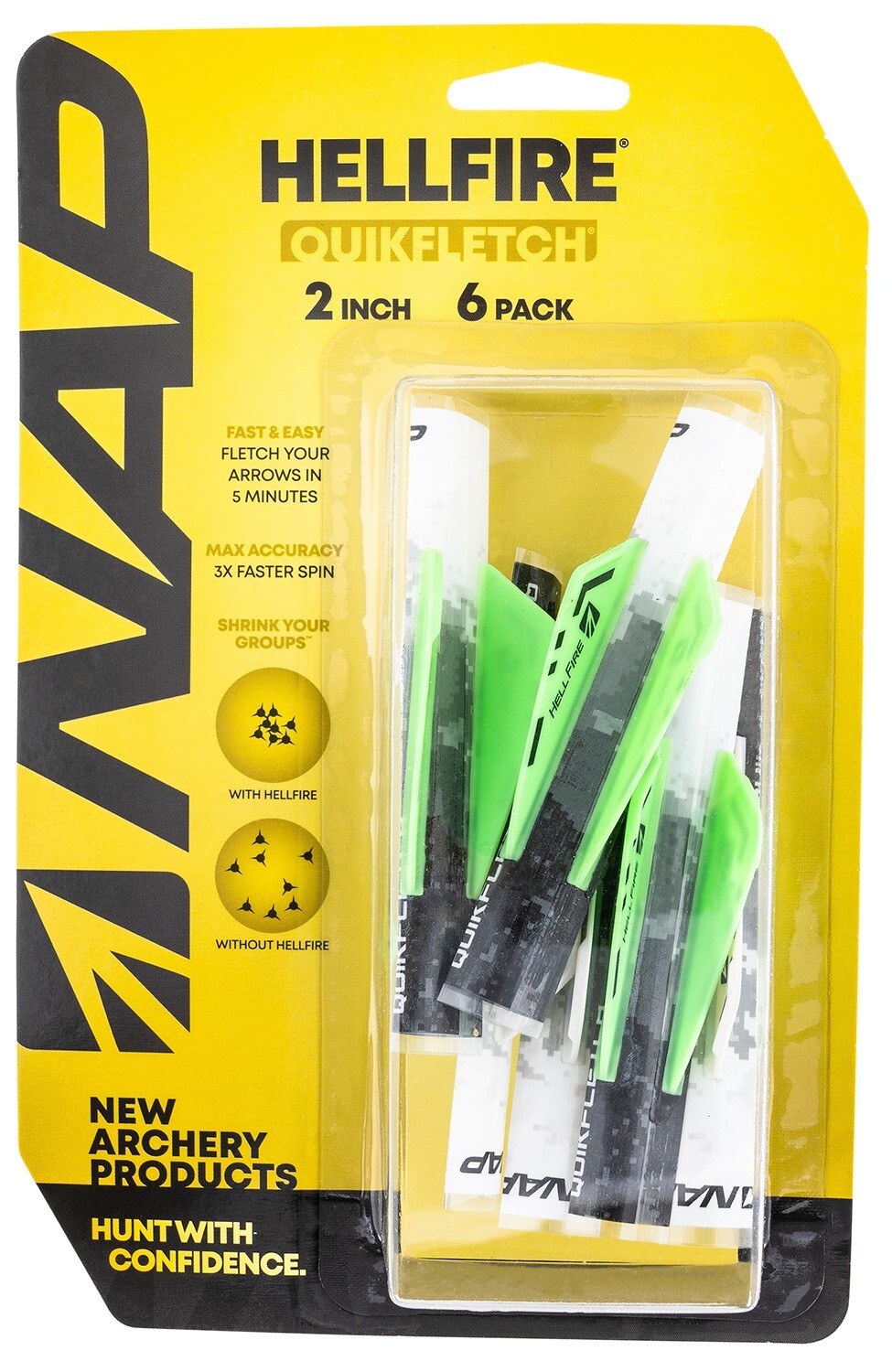 NAP NAP60035 Quickfletch Hellfire Fletching White Green/ 6 Pack