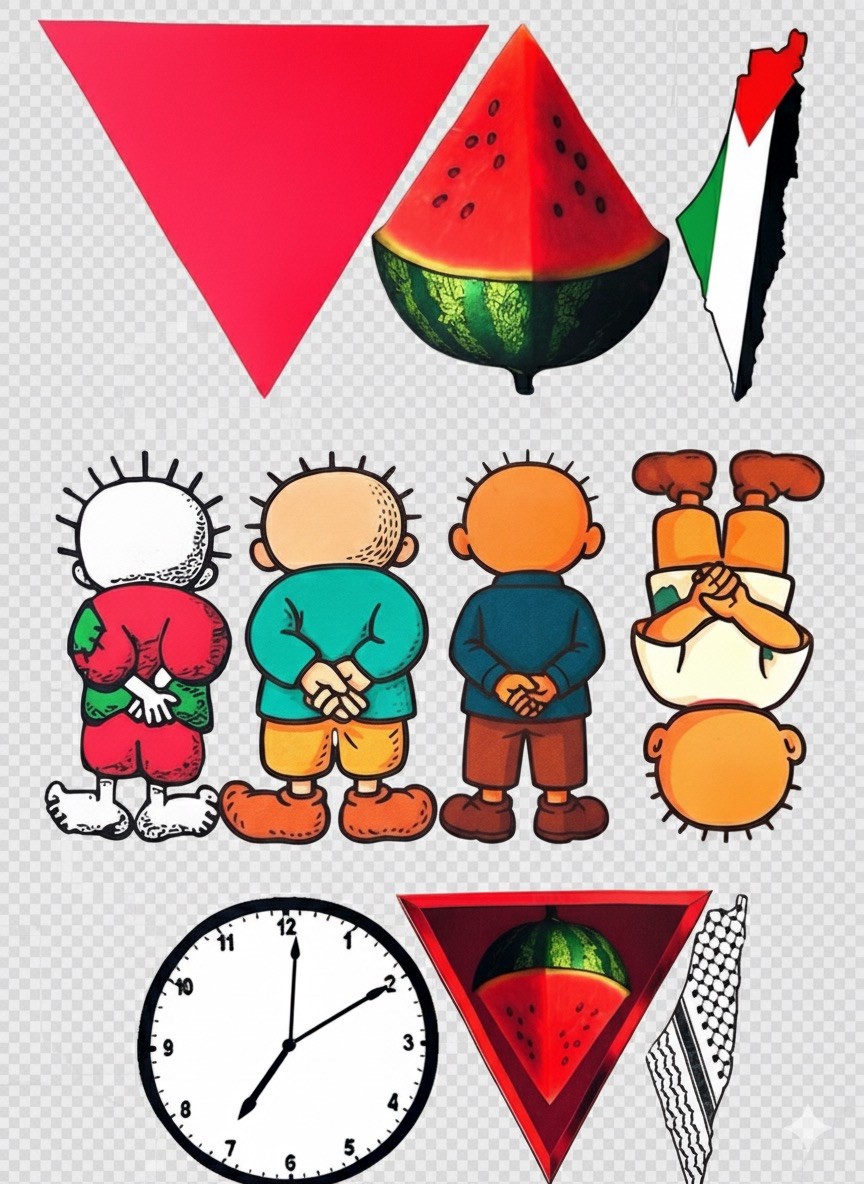10x (Pcs) Hanzala Heat Sticker Watermelon Handala And Others On T-shirt And Mug