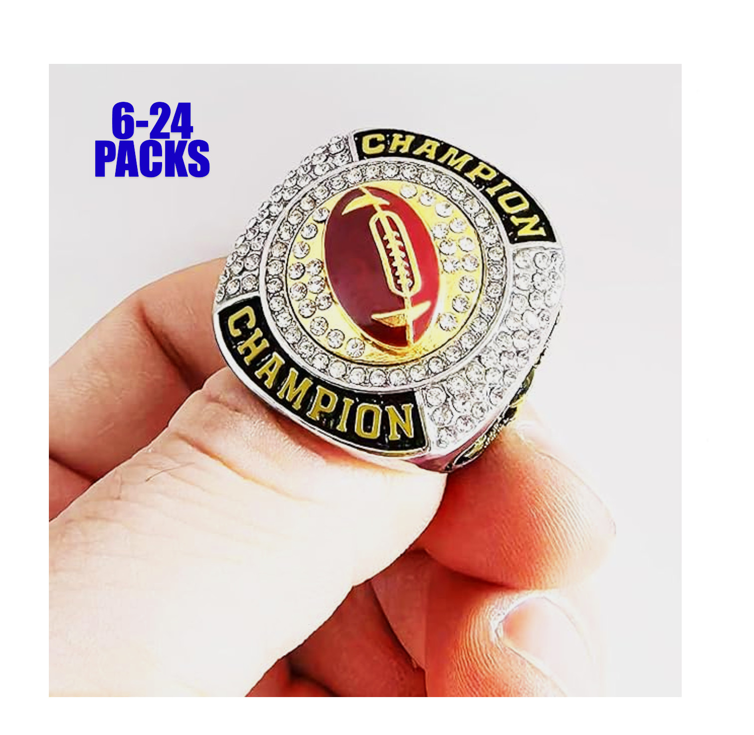 6/12/18/24 Youth Football Championship Gift Rings Team Packs