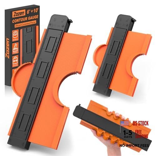 2Pack Contour Gauge, Engraved Scale - Not Fade, 10'' and 6'' Contour Gauge